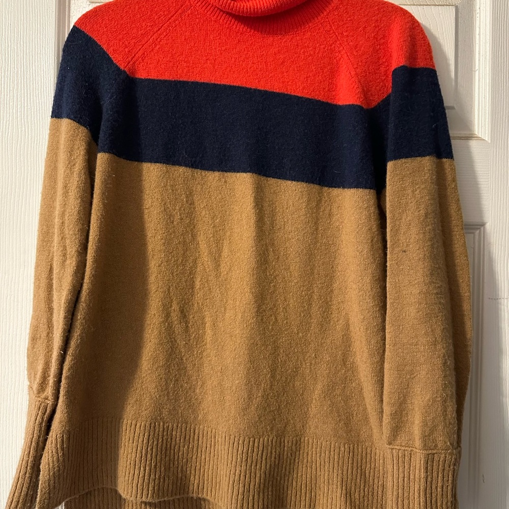 J. Crew‎ Turtleneck Sweater - Red, Black, and Brown